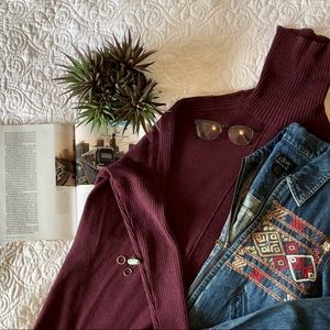 Time and Tru Maroon Turtle neck Sweater